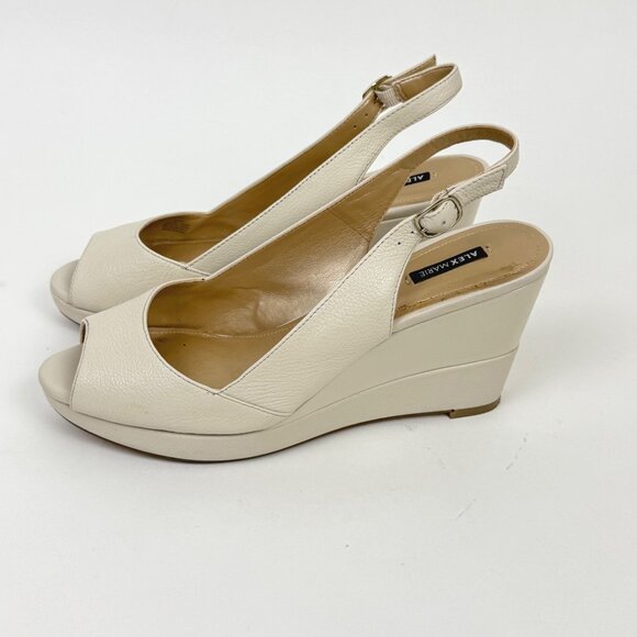 Alex Marie Livy111 Women's Wedge-Heel Open-Toe Slingbacks Beige Size 9.5M - Picture 5 of 8